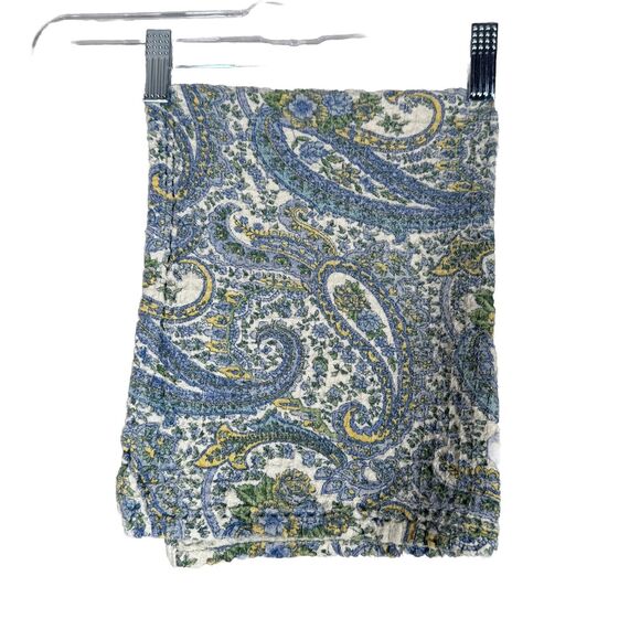 April Cornell Tea Towel Blue Yellow Paisley Waffle Knit Kitchen Hand Towel - Picture 1 of 8